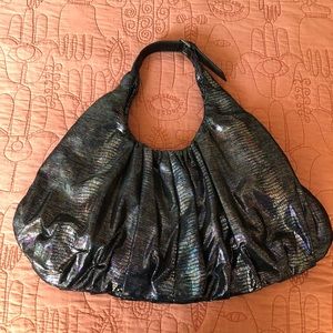 BNWOT Charles & Keith iridescent snake print hobo